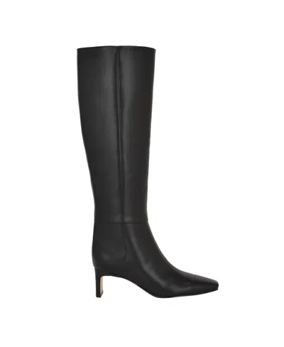 Calvin Klein Women's Caterine Tall Square Toe Boots In Black