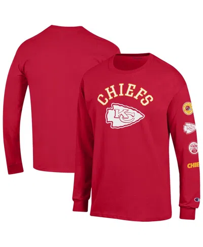 Champion Men's Red Kansas City Chiefs Seal Long Sleeve T-shirt In Red