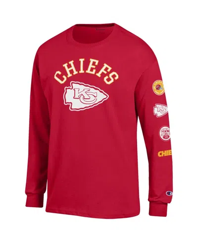 Champion Men's Red Kansas City Chiefs Seal Long Sleeve T-shirt In Red