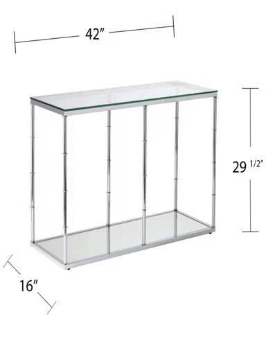 Southern Enterprises Clarkesburg Glass Console Table With Mirrored Shelf In Silver