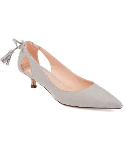 Journee Collection Collection Women's Bindi Kitten Heel In Gray