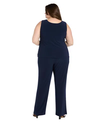 R & M Richards Plus Size 3-piece. Top, Jacket, And Pants Set In Multi