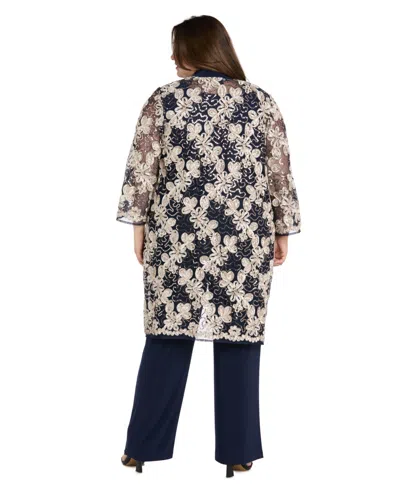 R & M Richards Plus Size 3-piece. Top, Jacket, And Pants Set In Multi