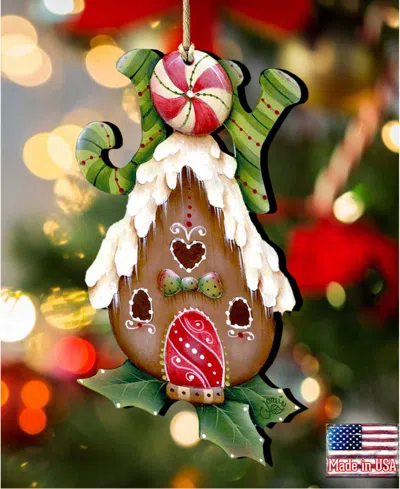 Designocracy Joy Gingerbread House Holiday Ornament In Multi