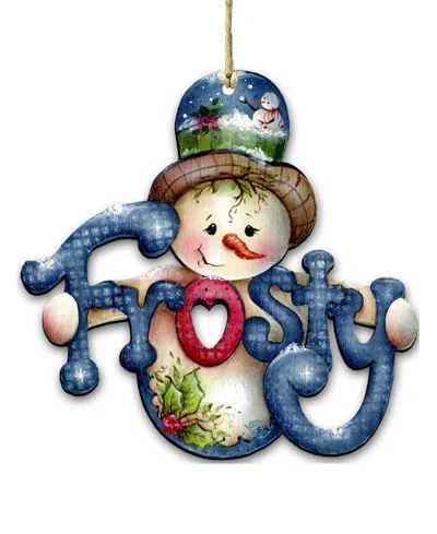 Designocracy Frosty Wooden Holiday Ornament In Multi