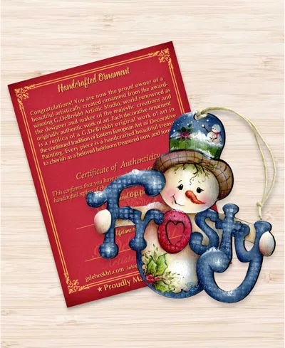 Designocracy Frosty Wooden Holiday Ornament In Multi
