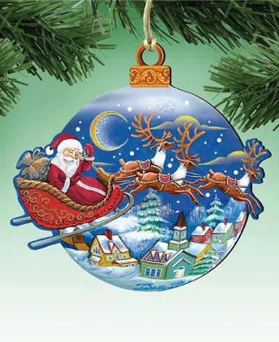 Designocracy Up-up And Away Wood Christmas Ornament In Multi