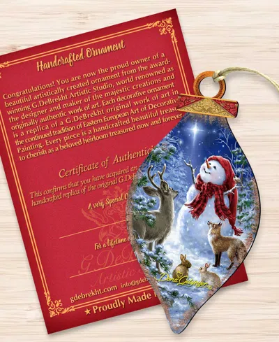 Designocracy Heaven And Snowman Christmas Ornament In Multi