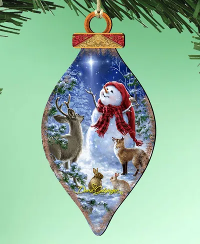 Designocracy Heaven And Snowman Christmas Ornament In Multi