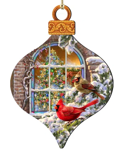 Designocracy Winter House Cardinals Holiday Ornament In Multi