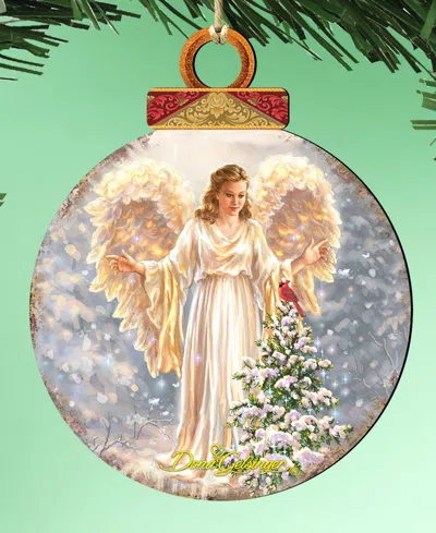 Designocracy Woodland Angel Wood Christmas Ornament In Multi