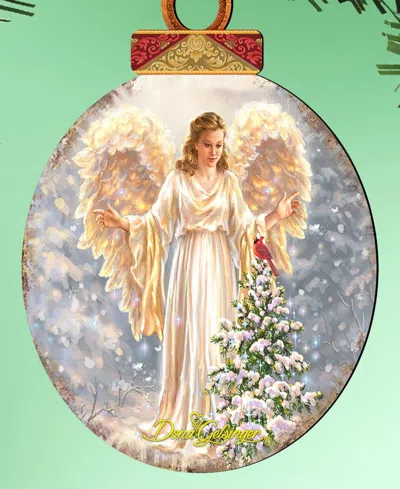 Designocracy Woodland Angel Wood Christmas Ornament In Multi