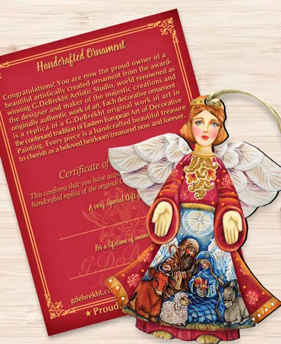 Designocracy Nativity Christmas Angel Ornament In Multi