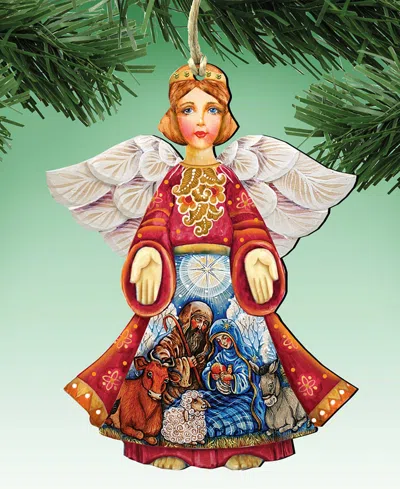 Designocracy Nativity Christmas Angel Ornament In Multi