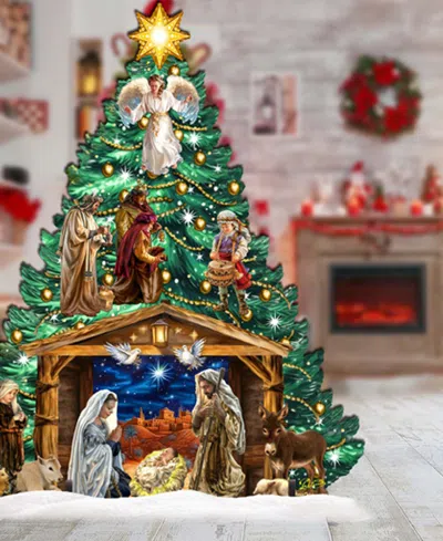 Designocracy Nativity Christmas Tree Garden Indoor Decor In Multi