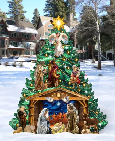 Designocracy Nativity Christmas Tree Garden Indoor Decor In Multi