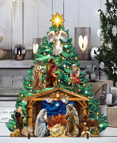 Designocracy Nativity Christmas Tree Garden Indoor Decor In Multi