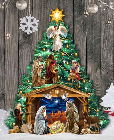 Designocracy Nativity Christmas Tree Garden Indoor Decor In Multi