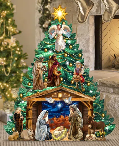 Designocracy Nativity Christmas Tree Garden Indoor Decor In Multi