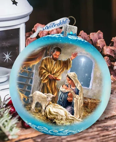 G.debrekht G. Debrekht A Child Is Born Nativity Le Glass Ornament In Multi