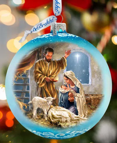 G.debrekht G. Debrekht A Child Is Born Nativity Le Glass Ornament In Multi