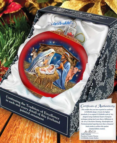 G.debrekht G. Debrekht From Stable To Savior Le Glass Ornament In Red