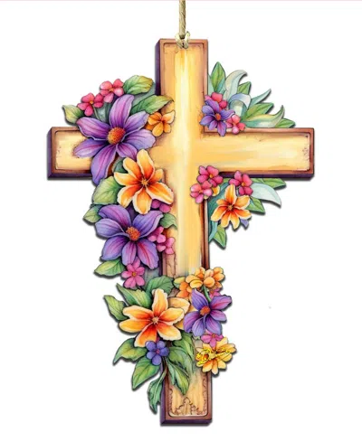 Designocracy Serenity Cross Christmas Ornament In Multi