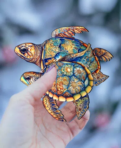 Designocracy Turtles Christmas Wooden Ornament In Multi