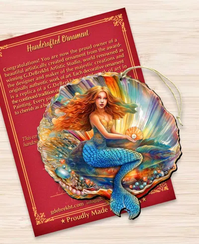 Designocracy Mermaid In The Shell Christmas Ornament In Multi
