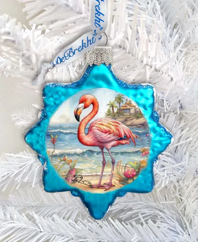 Designocracy Flamingo Christmas Glass Ornaments In Multi