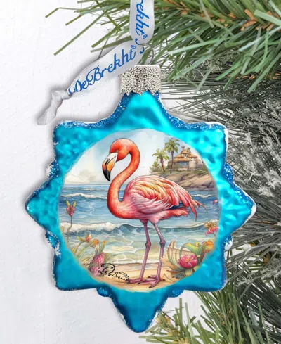 Designocracy Flamingo Christmas Glass Ornaments In Multi