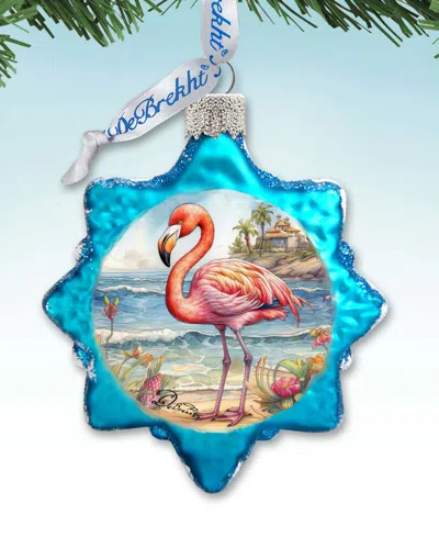 Designocracy Flamingo Christmas Glass Ornaments In Multi