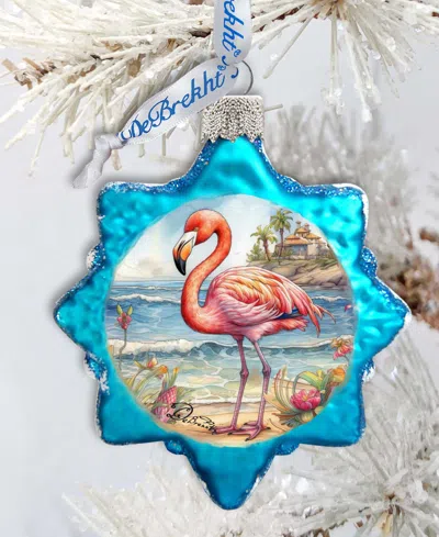 Designocracy Flamingo Christmas Glass Ornaments In Multi
