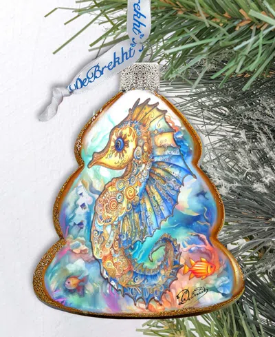 Designocracy Seahorse Christmas Glass Ornaments In Multi