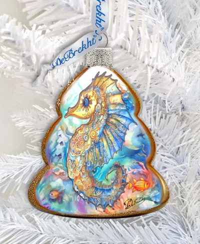 Designocracy Seahorse Christmas Glass Ornaments In Multi