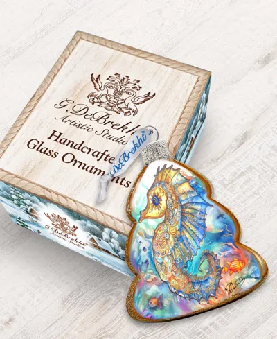Designocracy Seahorse Christmas Glass Ornaments In Multi