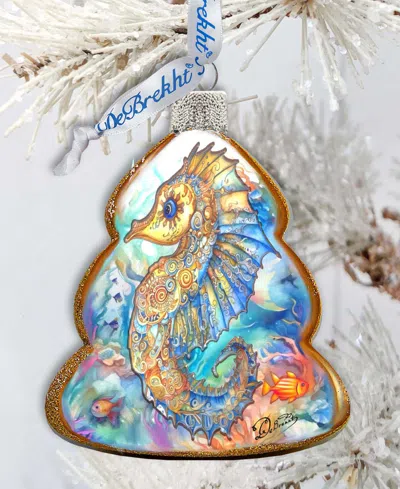Designocracy Seahorse Christmas Glass Ornaments In Multi