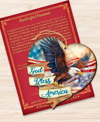 Designocracy God Bless America Christmas Ornament In Multi