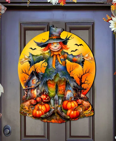 Designocracy Scarecrow Holiday Door Decor In Multi