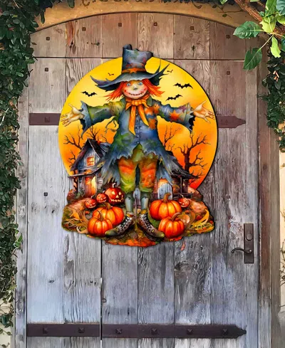Designocracy Scarecrow Holiday Door Decor In Multi