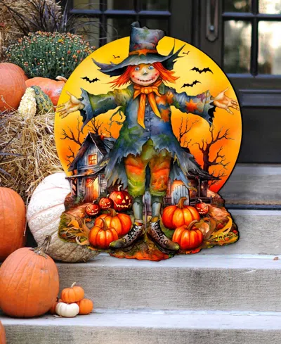 Designocracy Scarecrow Holiday Door Decor In Multi