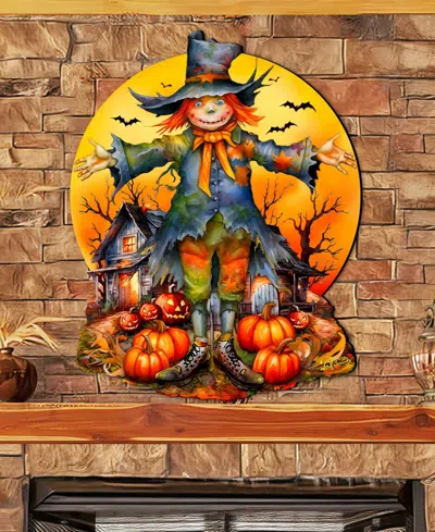 Designocracy Scarecrow Holiday Door Decor In Multi