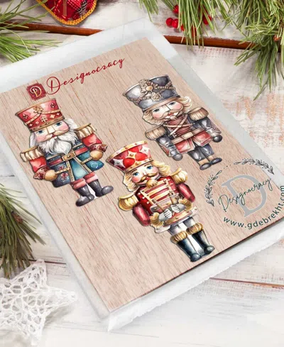 Designocracy Nutcrackers Christmas Ornaments, Set Of 3 In Multi