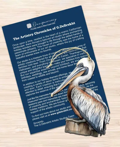 Designocracy Pelicans Christmas Wooden Ornaments, Set Of 3 In Multi