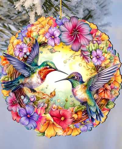 Designocracy Hummingbirds Wreath Christmas Ornament In Multi