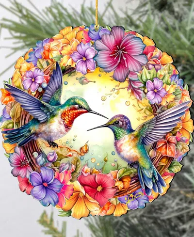 Designocracy Hummingbirds Wreath Christmas Ornament In Multi