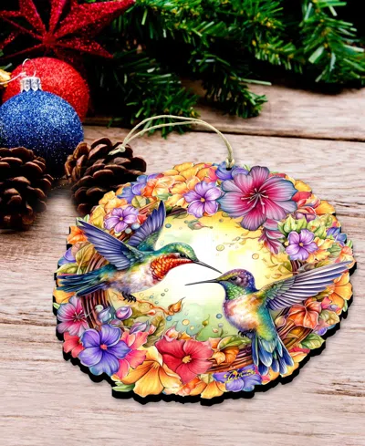 Designocracy Hummingbirds Wreath Christmas Ornament In Multi