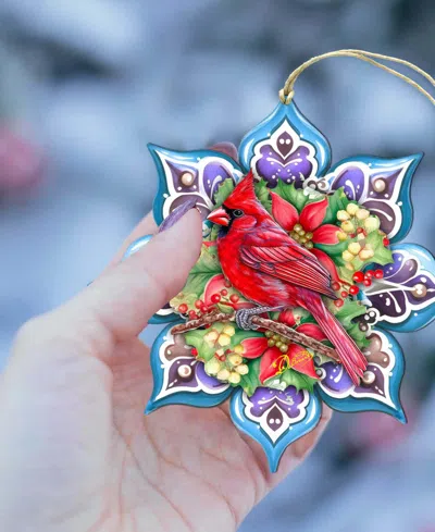Designocracy Cardinal Snowflake Christmas Ornament In Multi