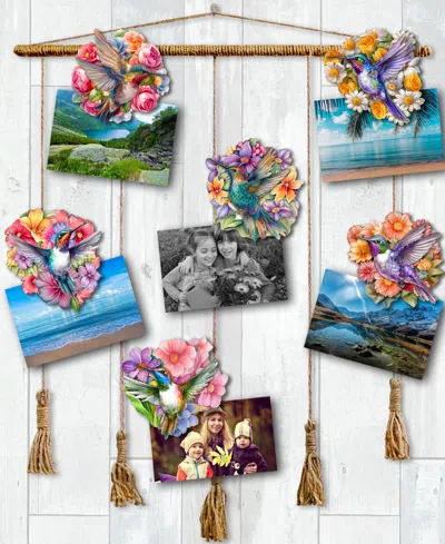 Designocracy Hummingbirds Wood Clip-on Ornaments, Set Of 6 In Multi