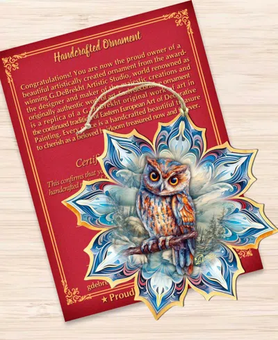 Designocracy Great Horned Owl Snowflake Ornament In Multi